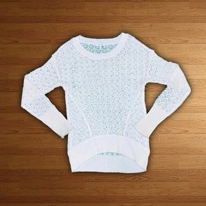 white knit sweater